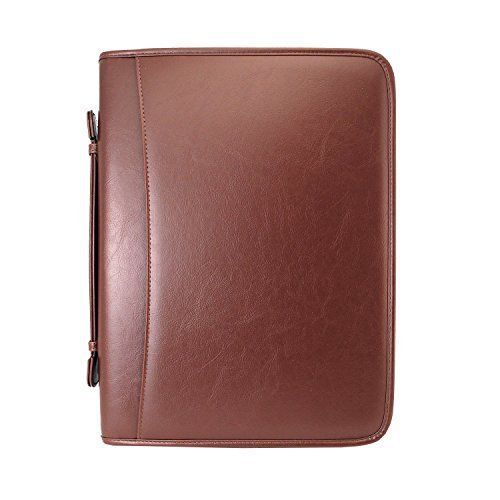 Zippered Executive 3 Ring Binder Portfolio with Built In Calculator, Carrying /