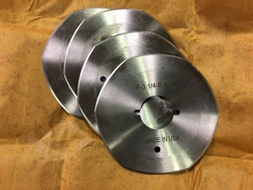 3-1/4&#034; E-#145 Hexagon Blades, 4 pieces, Eastman Electric Rotary Shears Cutters