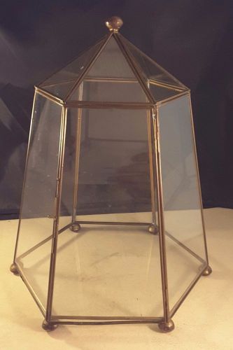 Vintage Glass Table Top Display Case 13 1/2&#034; Tall!