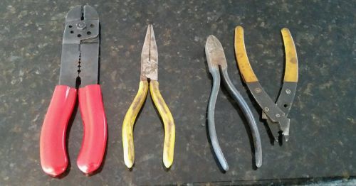 4 Vtg  electrical Wire Stripper Cutter Crimper needle nose Plier usa miller duro