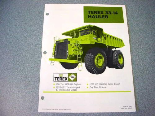 Terex 33-11B &amp; Terex 33-14 Hauler Truck Literature (2)