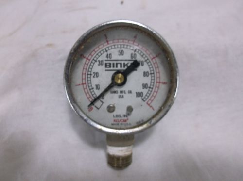Vintage BINKS Air Pressure Gauge-0-100 PSI-2&#034;-Industrial-SteamPunk-MADE USA