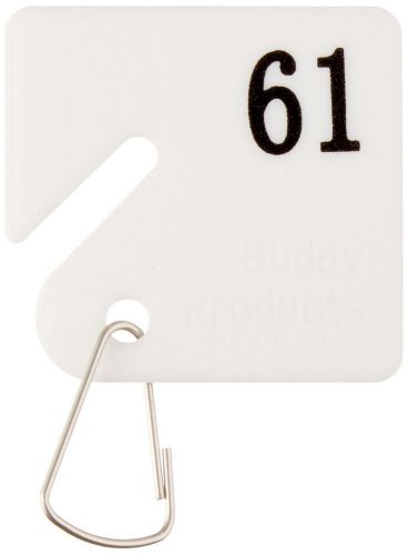 Buddy products plastic key tags, numbered 61-100, white (0033) for sale