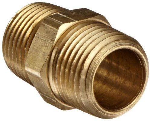Anderson Metals 56122 Brass Pipe Fitting Hex Nipple 1/2&#034; x 1/2&#034; NPT Male Pipe