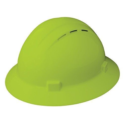 ERB Safety 19330 Americana Full Brim Vent Standard Hardhats, 6 1/2&#034; x 8&#034;, Hi-Viz