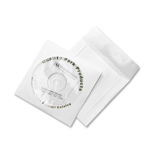 Quality Park Tech-No-Tear CD Sleeve, White, 4.875 inches x 5 inches, 100 Sleeves