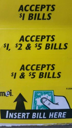 Mars MEI dollar bill validator pricing labels
