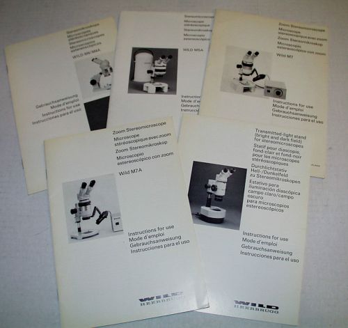 Wild Heerbrugg 5 ea New Stereo Microscope Instruction Manuals