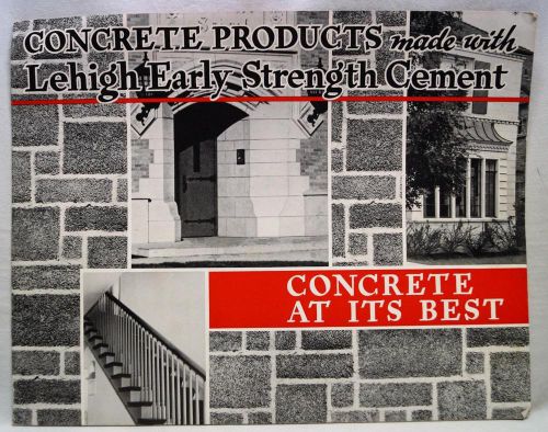 LEHIGH PORTLAND CEMENT ADVERTISING SALES BROCHURE GUIDE 1940 VINTAGE MASONRY