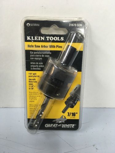 Klein tools hole saw arbor with pins 7/16&#034; 31670-sen for sale
