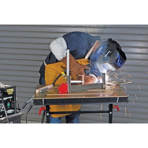 Steel Welding Table Portable 5 Adjustable Angles 350 lbs Retractable Edge Guides