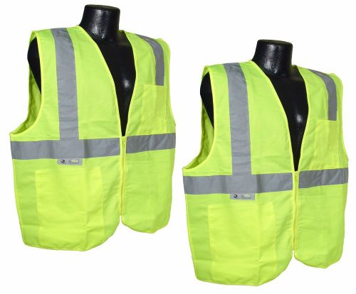 LOT OF 2 Radians SV2ZGSM Class 2 High Visibility Vests, Size Medium, Green