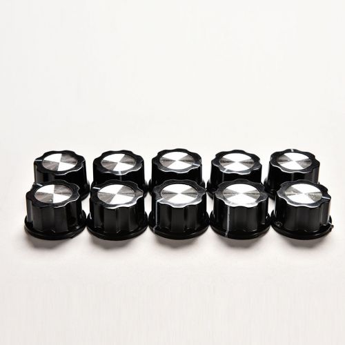 10PCS New High Quality Control Rotary Knobs For 6mm Knurled Shaft Potentiometer