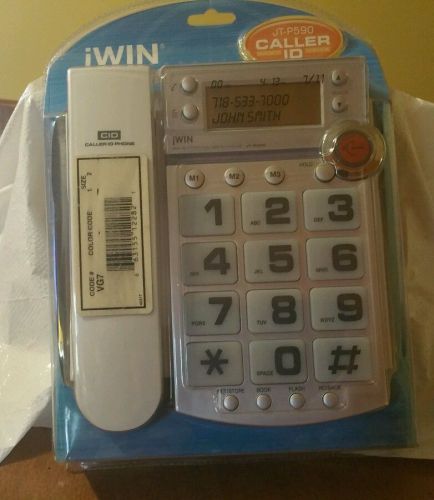 jWIN JT-P590 ETRA LARGE OVER SIZE BIG BUTTON DUAL ID CORDED SPEAKER PHONE- WHITE