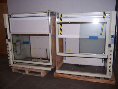 9331 hamilton safeaire 10&#039; fume hood w/ epoxy resin tops &amp; 3 way glass fronts for sale
