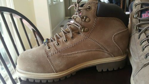 NEW BAHMA MENS nubuck leather WORK BOOTS SIZE 9.5 safety steel toe waterproof