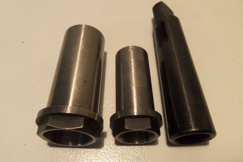 2 HARDINGE EXCENTRIC TAILSTOCK BUSHINGS AND PRECISION TAPER SLEEVE