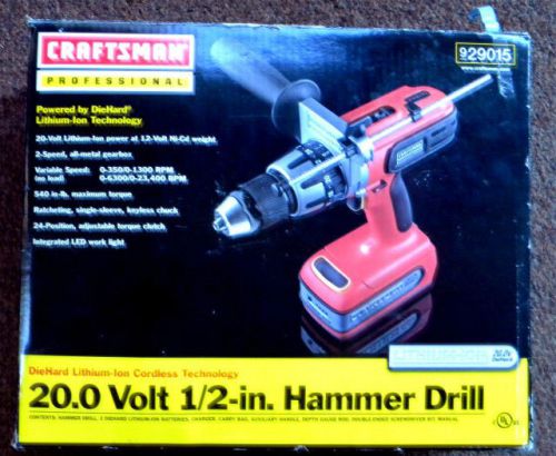 20V Craftsman Professional 1/2 Hammer Drill Kit 929015