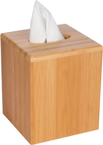 Trademark Innovations BAMB-TSSUE-CVR Bamboo Square Boutique Tissue Box Cover by