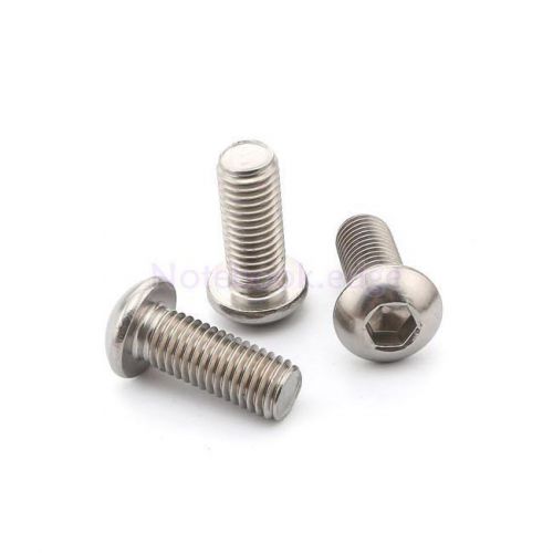 100pcs m6*12 stainless button head socket screw machine allen machine screw for sale