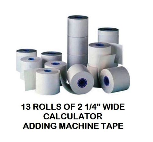 12 Rolls - Adding Machine POS Calculator Tape 2 1/4 Inches Wide - Free 13th Roll