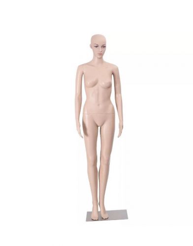 Goplus Female Mannequin Plastic Realistic Display Head Turns Dress Form w/ Base