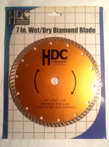 HDC/Homier 7 Inch Wet/Dry Diamond Blade - New