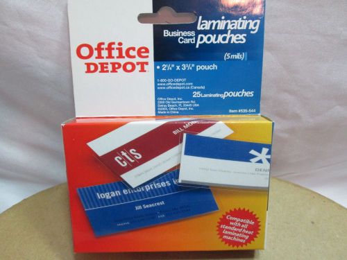 Laminating Pouches Business Cards Office Depot 2 1/4 x 3 3/4 25 Pouches