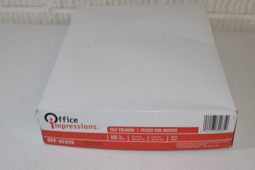 Office Impressions File Folders, 1/3 Cut Top Tab Letter Manila 100/Box 82035 #1