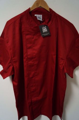 NWT Men&#039;s Chef Revival Crew Fresh Snap Jacket S/S Cuisinier Red Culinary Size L