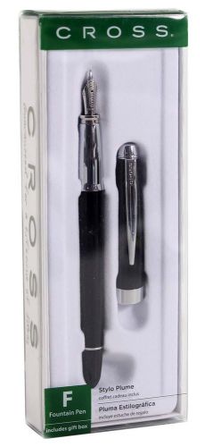 Cross aventura at0156-1ms onyx black fountain pen medium nib for sale
