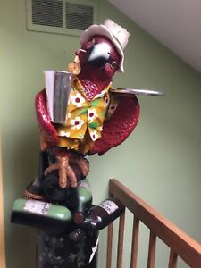 36&#034; Parrot Butler Statue With Tray Margaritaville Restaurant /Kitchen/Bar/Pool