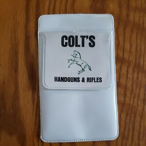 Vintage &#034;COLTS HANDGUNS &amp; RIFLES&#034; POCKET PROTECTOR. NEW OLD. VINYL.