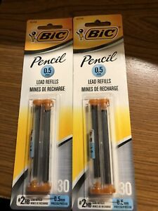 Pkg of 30 ea. of 0.5 Bic pencil lead refills NEW 