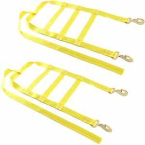 2Pcs 2&#034; Auto Tie Down Straps Haul Tool Trailer Secure Straps Heavy Duty for Cars