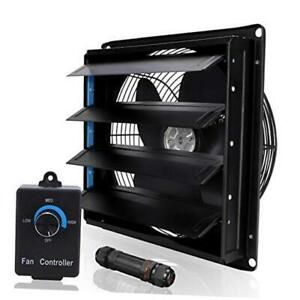 Shutter Exhaust Fan 12 Inch Variable Speed Wall Mounted Aluminum  12 Inch
