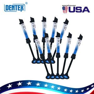 10X Dental Cure Light Curing Composite Resin Refill Syringe/4g Shade A2 Dentex