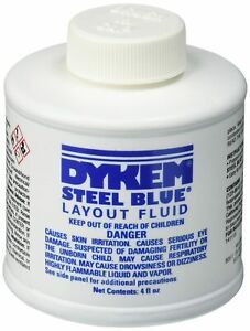 Dykem 80300 Steel Blue Layout Fluid, Brush-in-Cap (4oz) 4 Ounces,