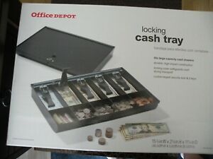 Locking Cash Tray, NEW 2 1/4&#034;H x 15 7/8&#034;W x 11 1/4&#034;D, Black  H1