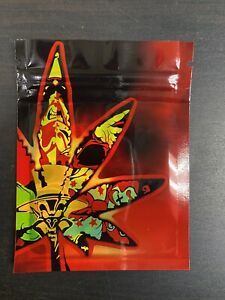 ZIP LOOK POUCHES 3.5 gram Printed BAGS Aluminum FOOD/WEED Bags 50 Pack