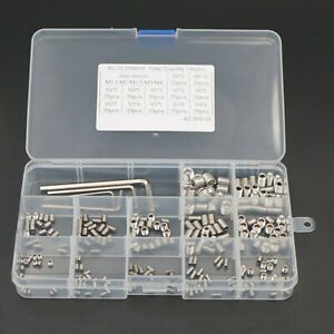 240Pcs Allen Head Socket Hex Grub Screw Cup Point Assortment Fasteners Kit Setus
