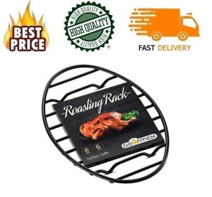 Black, Oval Oven Roasting Rack with Integrated Feet | Ideal for Cooking, 6x9&#034;