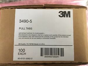 100 PCS 3M 3490-5 WIRE ID PULL TABS Labels