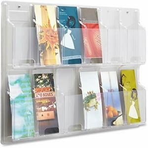 Safco Products Reveal 12 Pamphlet Display 5604CL Wall Mountable Thermoformed ...