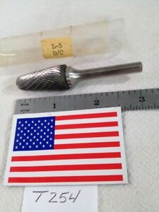NEW FALCON / SGS 1/4&#034; SHANK CARBIDE BURR. SL-5 DOUBLE CUT. 14°. CONE. USA -T254-