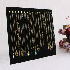 Show Display Stand Chain L Type 17 Hook Pendant Necklace Velvet Jewelry Holder