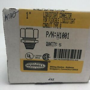 New In Box Hubbell H1001 1&#034; Liquid Tight Connectors Type B New Old Stock