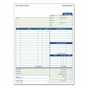 Tops Snap-Off Job Invoice Form 8 1/2 x 11 5/8 Three-Part Carbonless 50 Forms ...