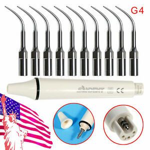 Dental Piezo Ultrasonic Scaler Handpiece W/ 10x Scaling Tips G4 Fit EMS USA VA#D