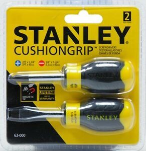 Stanley 2pc Cushion Grip Stubby Screwdriver Set